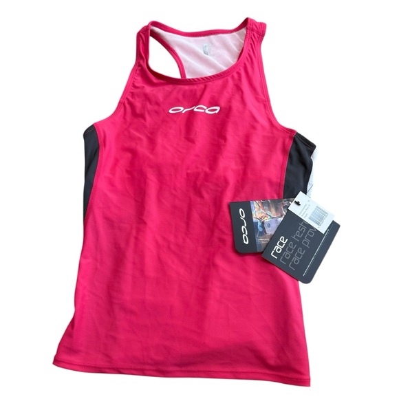 Orca Women’s Size 6 Race Tri Triathalon Singlet Bright Pink Swim Cycle Run NWT - Picture 1 of 7